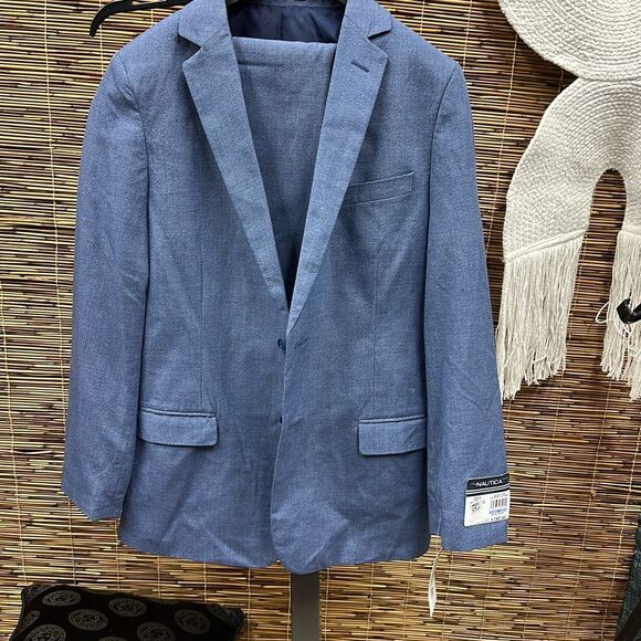 Nautica Big Boys 2-piece. Micro-Texture Suit - Dark Blue Size 18 - Picture 2 of 3